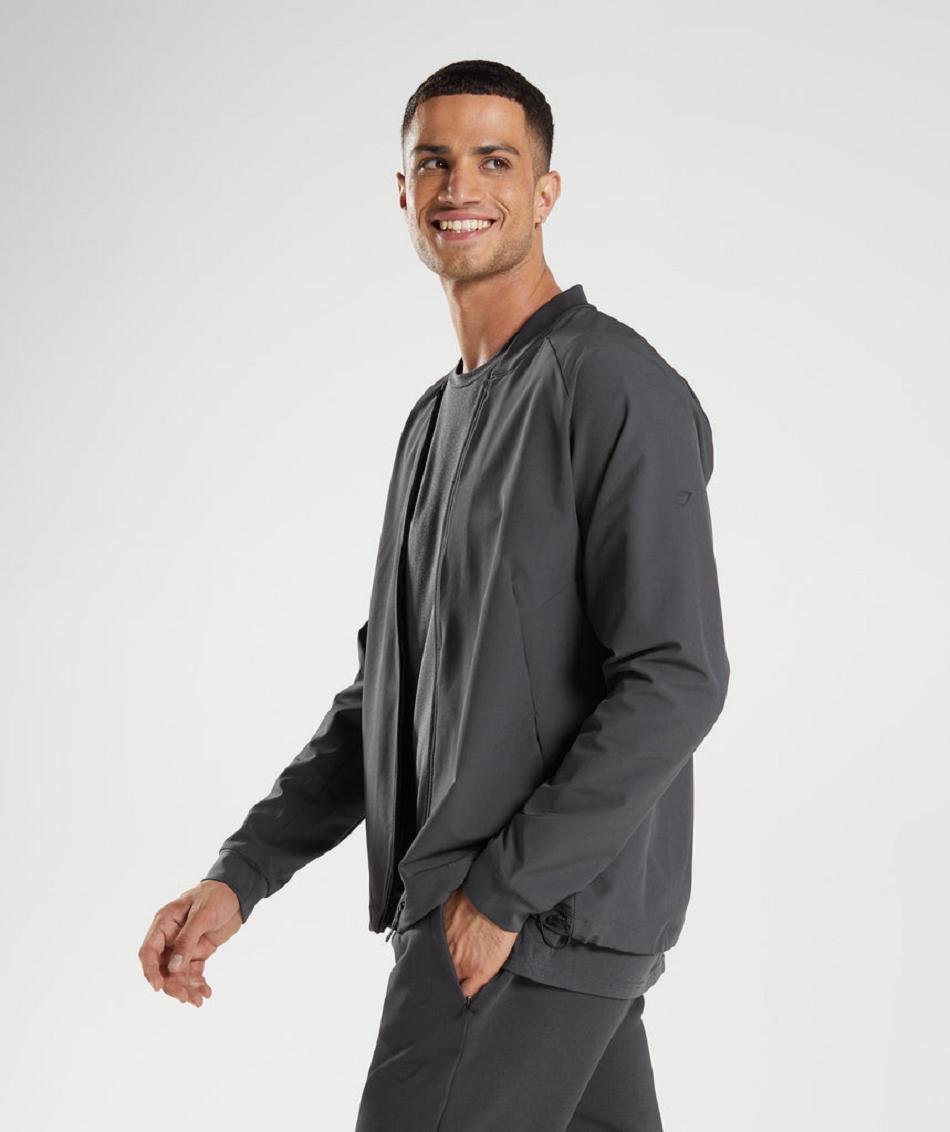 Chaquetas Gymshark Studio Hombre Negras Gris | CO 3654WNB